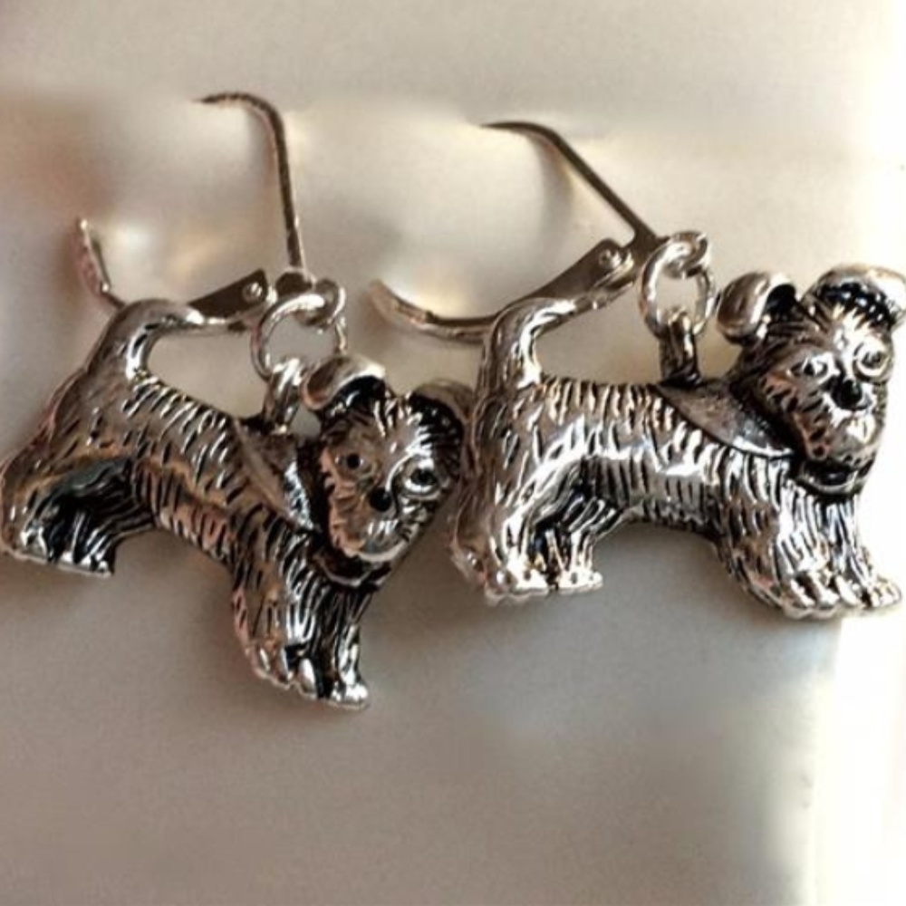 Silver Terrier Dog Earrings Puppy Schnauzer Scotty - Picture 4 of 6